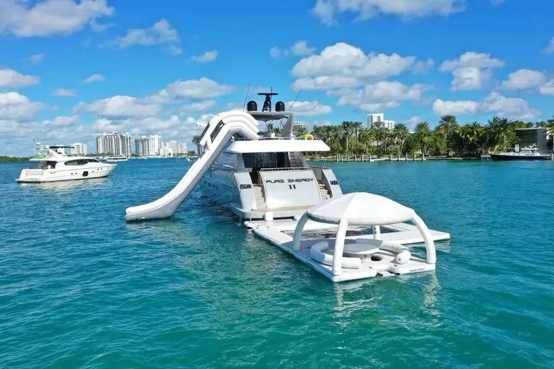 103 foot yacht pool and slide