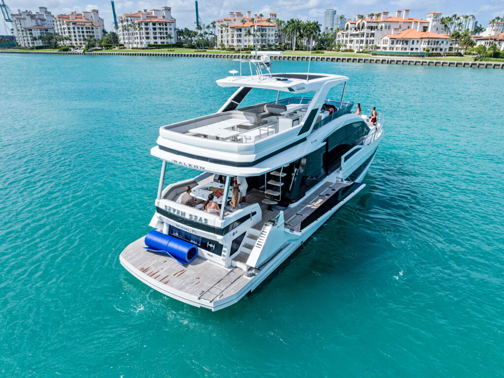 68 Galeon yacht charter Miami exterior view