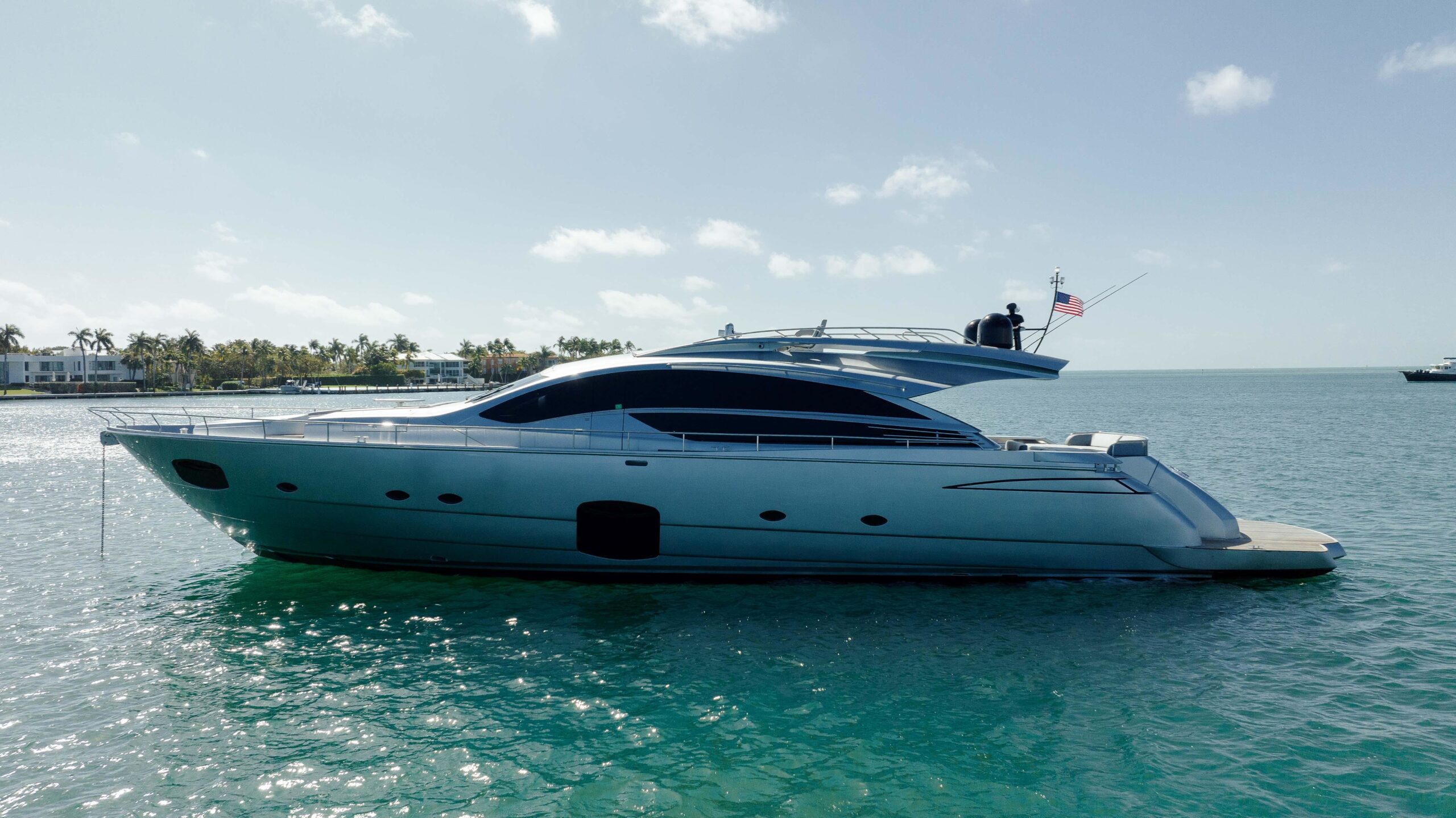 Luxury 82 foot Pershing superyacht charter River Landing Miami