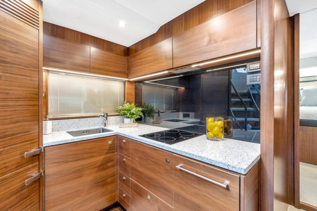 Gourmet galley kitchen on Princess yacht Regal Seas Miami