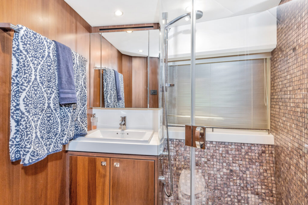 Private luxury bathroom 74 Princess yacht North Bay Village