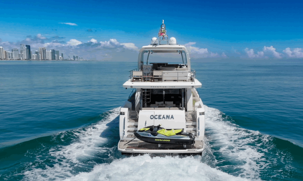 75 Prestige Oceana yacht exterior French design Hollywood Florida waters