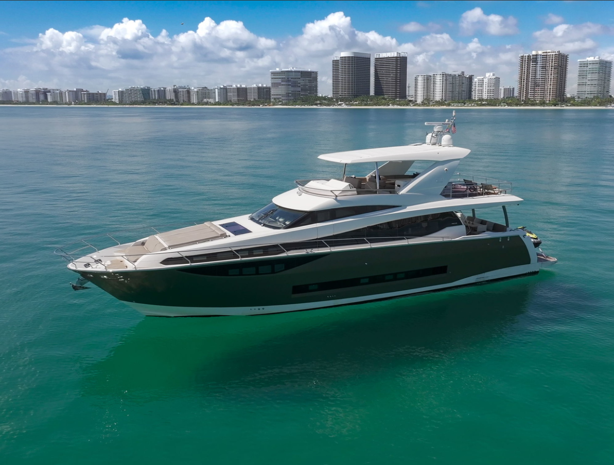Luxury 75 foot Prestige Oceana yacht charter Loggerhead Marina Hollywood Florida