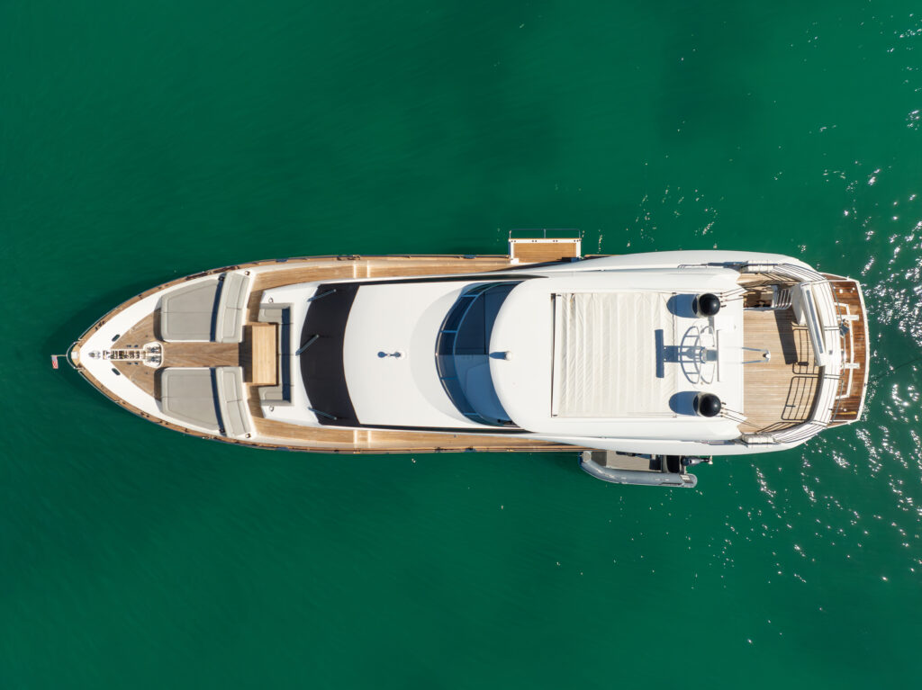 96 Sunseeker yacht exterior sleek British design Miami waters