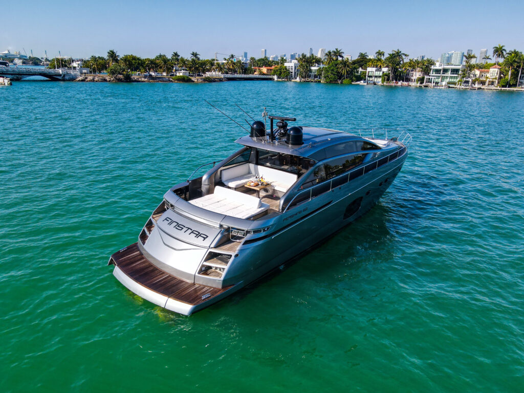 62 Pershing high performance yacht exterior sleek Italian design Miami
