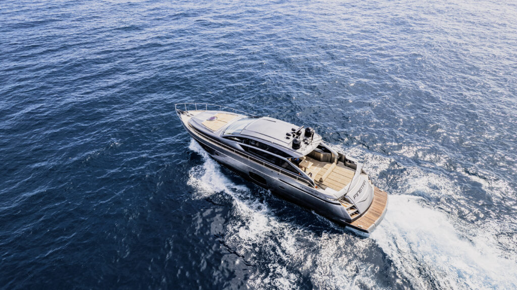 62 Pershing high performance yacht exterior sleek Italian design Miami