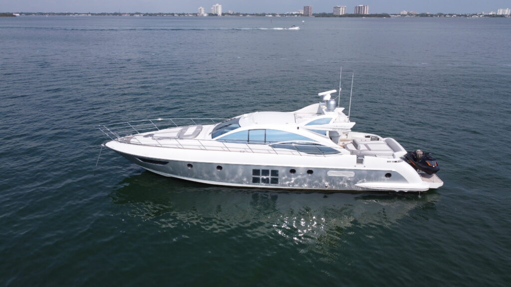 Exterior: 62 Azimut yacht Life is Great exterior deck Italian design Miami