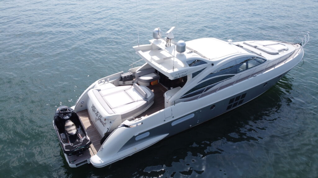 Exterior: 62 Azimut yacht Life is Great exterior deck Italian design Miami