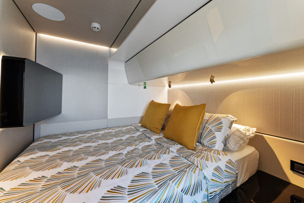 Modern luxury stateroom 88 Azimut 2023 yacht Miami charter