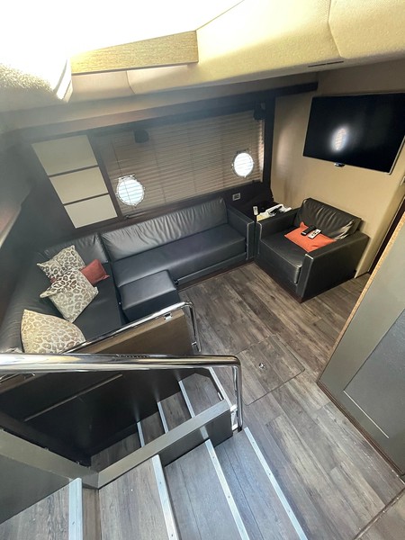 Elegant plush salon interior aboard 62 Azimut Life is Great yacht