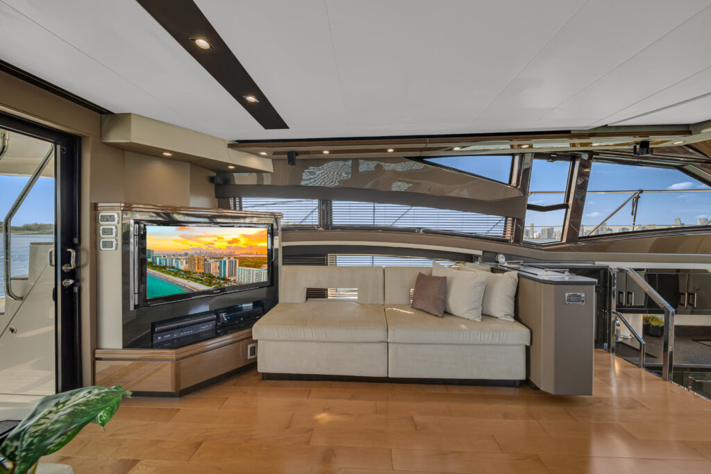 Elegant salon interior aboard 66 Marquis luxury yacht