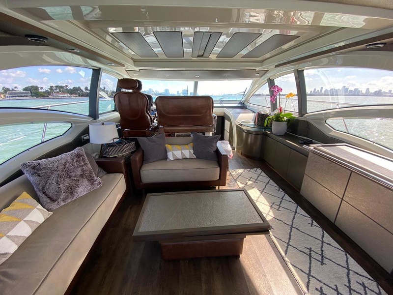 Elegant plush salon interior aboard 62 Azimut Life is Great yacht